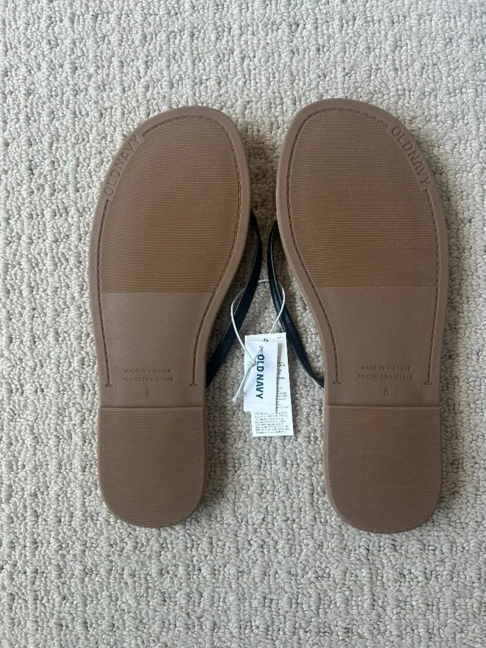 NWT Old Navy Faux-Leather Capri Sandals Black Size 8